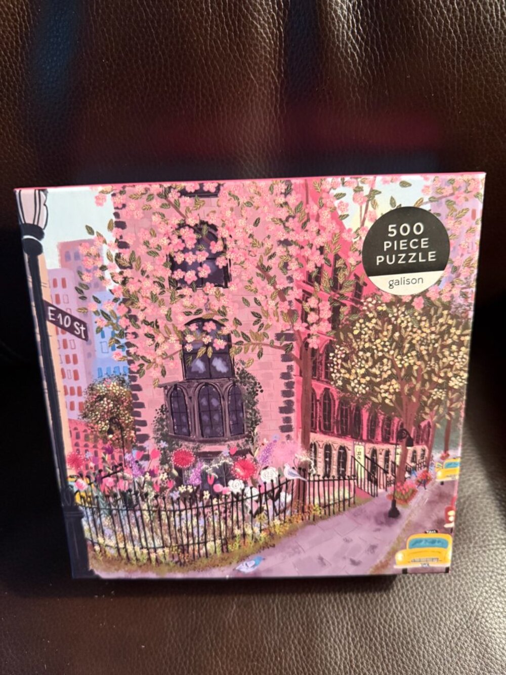 Galison Blooming Streets 500 Piece Puzzle with poster